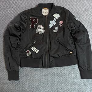 Pull & Bear Women’s Bomber Jacket An Ever Young Community Sherpa lined EU Sz S